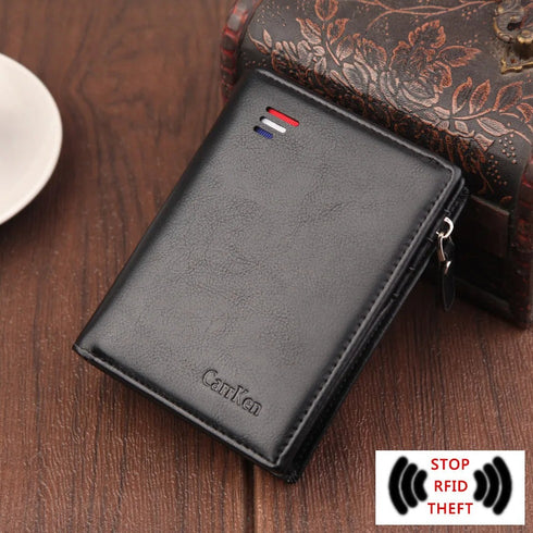 ארנק עם רוכסן עם הגנת RFID לגבר - CarrKen