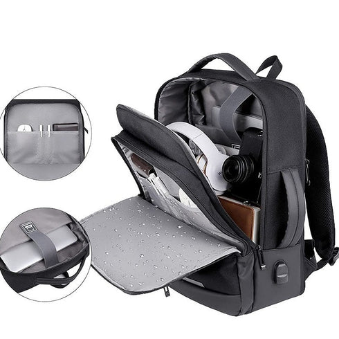 תיק גב אופנתי מתרחב חסין למים ושריטות - Opdoz