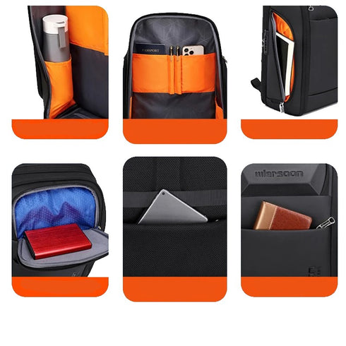 תיק גב לגבר למחשב נייד חסין למים עם טעינה - Wlersoon