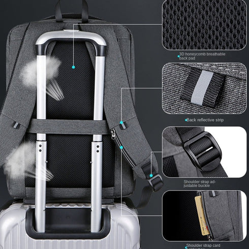 תיק גב מחוזק למחשב נייד חסין למים ושריטות - Opdos