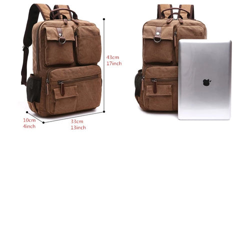 תיק גב לטיולים קנבס וינטג' מעוצב - Bagment