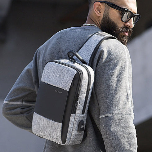 תיק כתף יוניסקס איכותי עם טעינה חיצונית בגימור אלגנטי - Bange