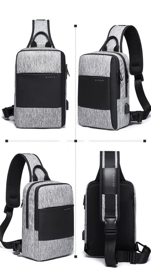 תיק כתף יוניסקס איכותי עם טעינה חיצונית בגימור אלגנטי - Bange