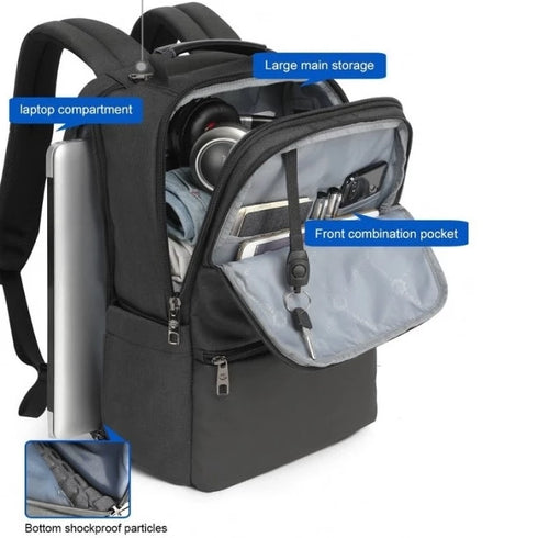 תיק גב מתרחב איכותי למחשב נייד נגד גניבות - Tigernu