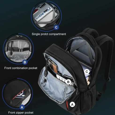 תיק גב איכותי למחשב נייד נגד גניבות - TIGERNU