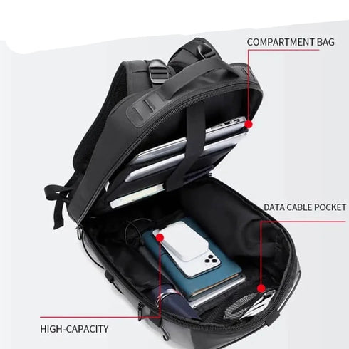 תיק גב איכותי למחשב נייד נגד גניבות - OZUKO