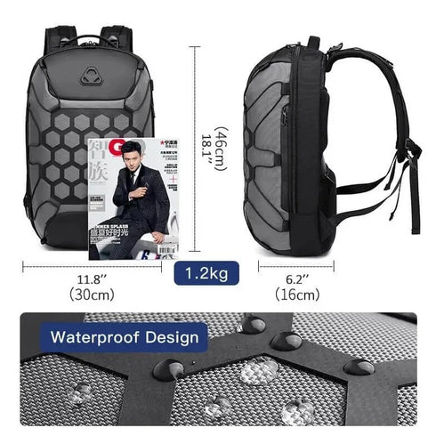 תיק גב איכותי למחשב נייד נגד גניבות - OZUKO